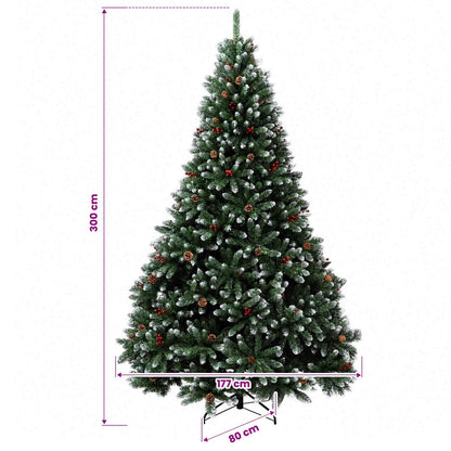 vidaXL Artificial Christmas Tree Green with Bauble 300 cm 600 LEDs