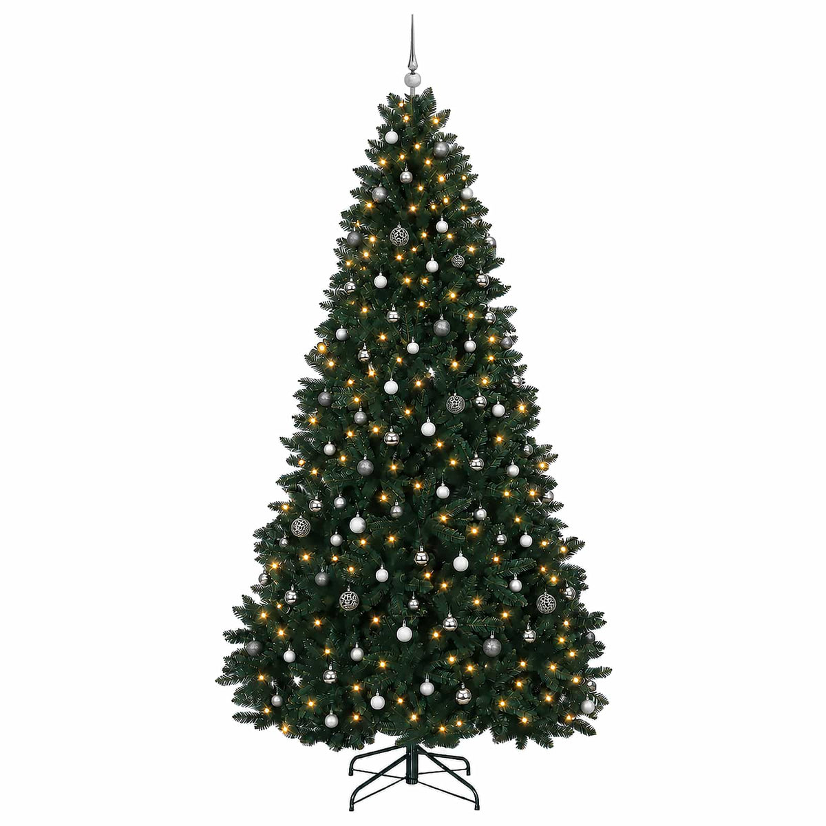 vidaXL Artificial Christmas Tree Dark Green with Bauble 270 cm