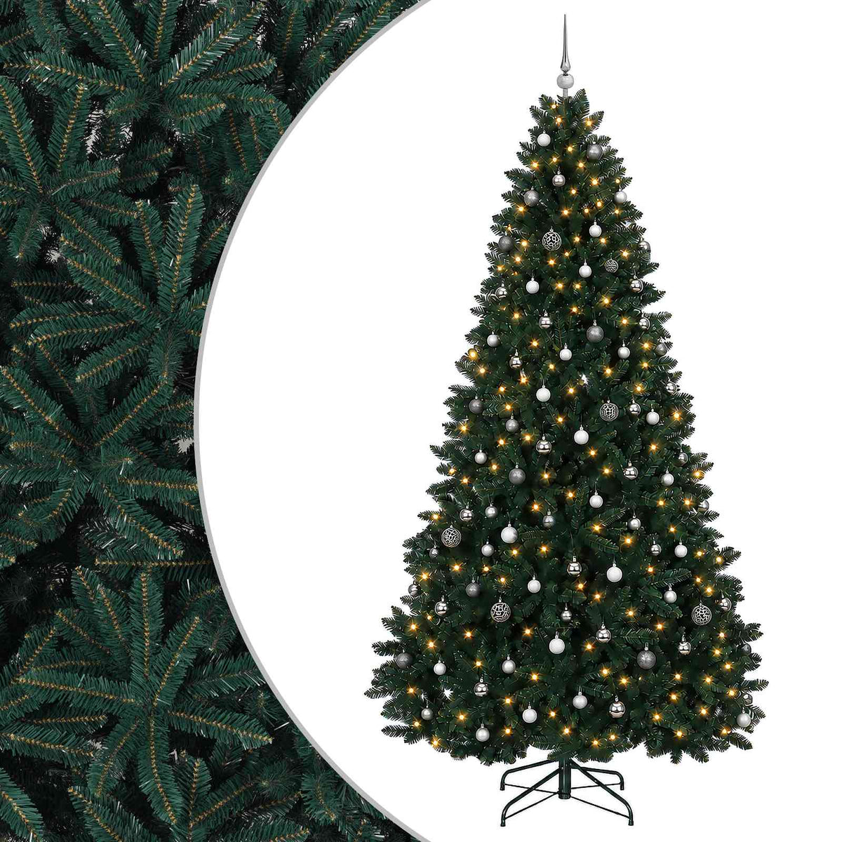 vidaXL Artificial Christmas Tree Dark Green with Bauble 300 cm