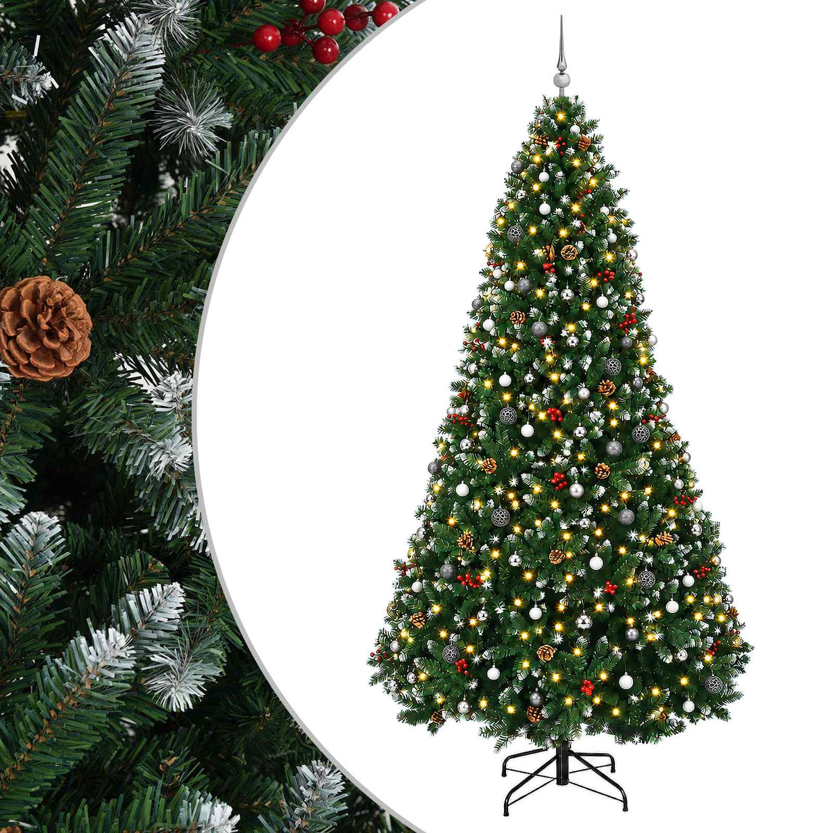 vidaXL Artificial Christmas Tree with Bauble 300 cm 300 LEDs