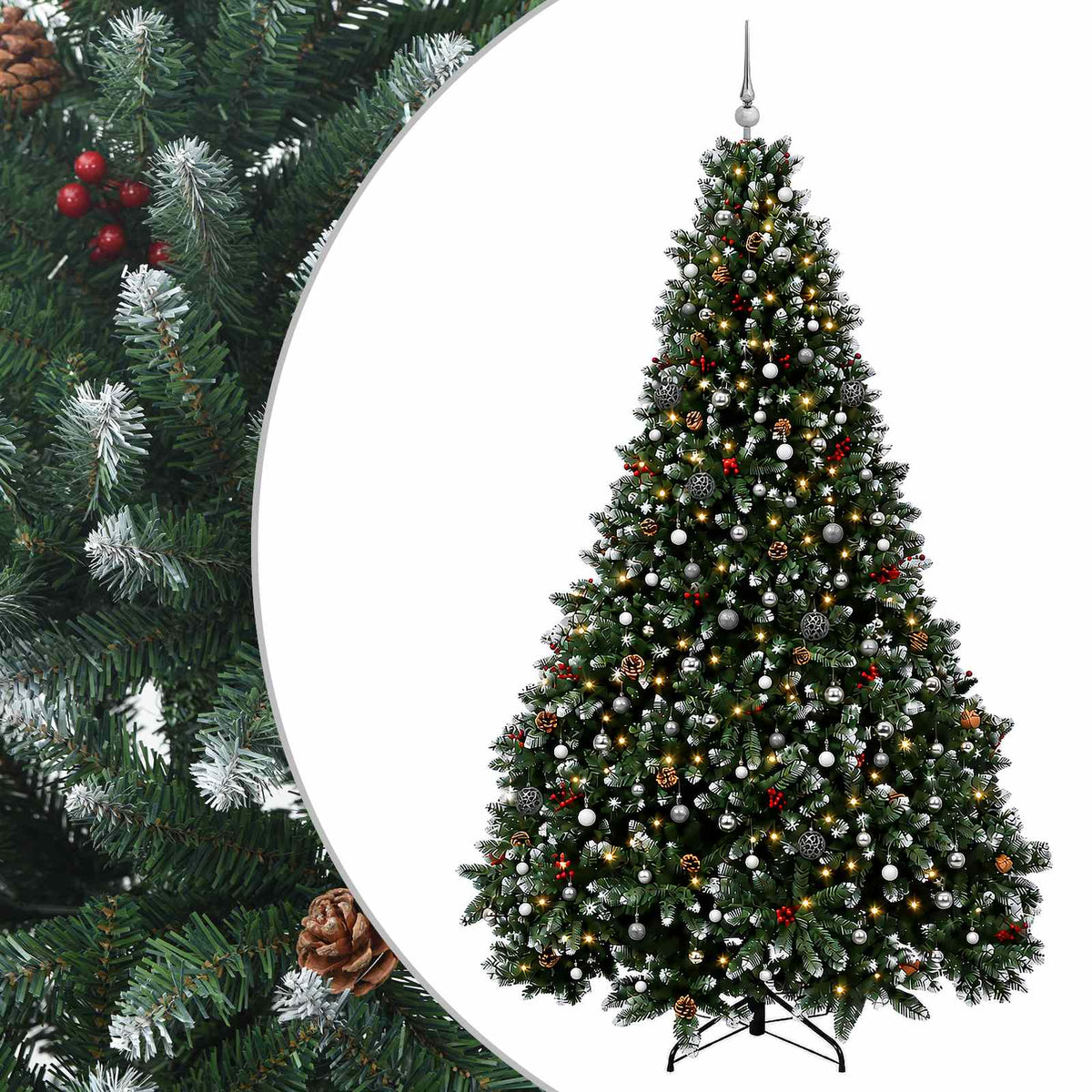 vidaXL Artificial Christmas Tree with Bauble 300 cm 600 LEDs