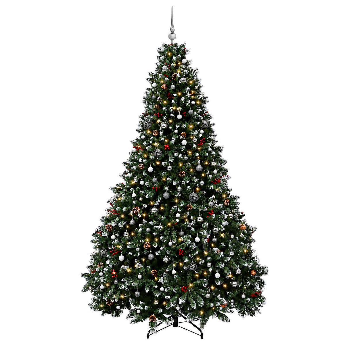 vidaXL Artificial Christmas Tree with Bauble 300 cm 600 LEDs