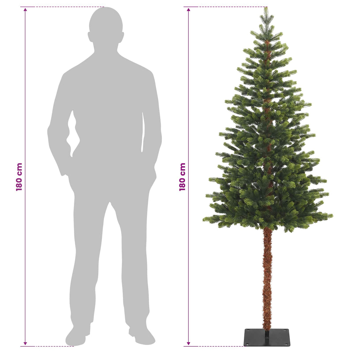 vidaXL Artificial Hinged Christmas Tree 180 cm PVC and Metal Green