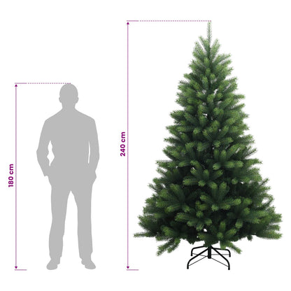 vidaXL Artificial Hinged Christmas Tree 240 cm PVC and Metal Green