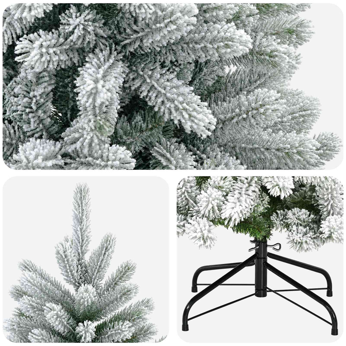 vidaXL Artificial Hinged Christmas Tree 180 cm PVC and Metal