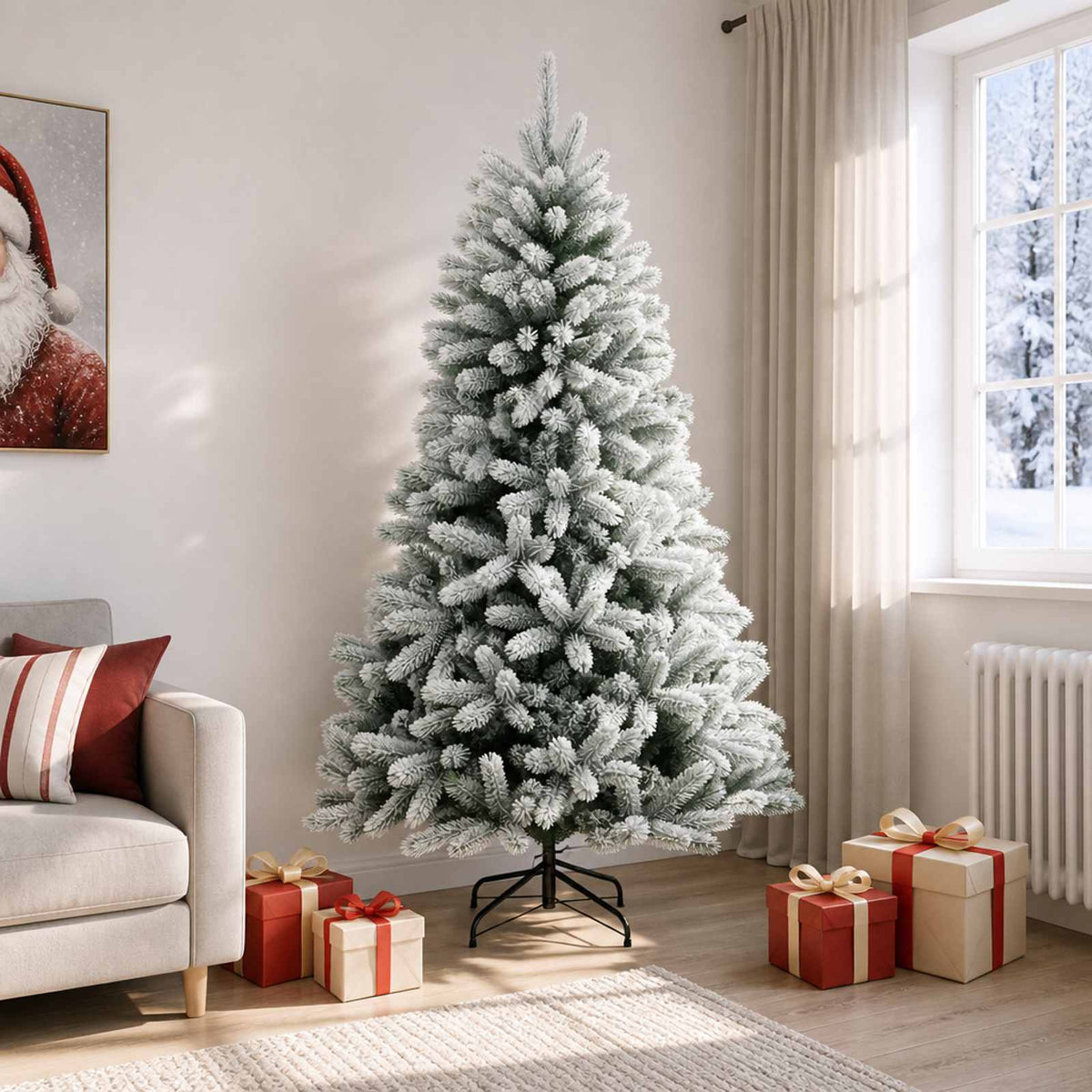 vidaXL Artificial Hinged Christmas Tree 240 cm PVC and Metal