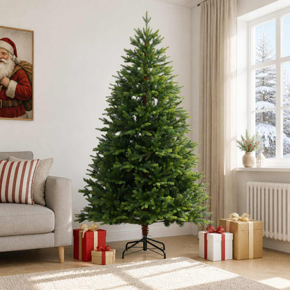 vidaXL Artificial Hinged Christmas Tree 240 cm PVC and Metal Green