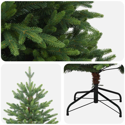 vidaXL Artificial Hinged Christmas Tree 210 cm PVC and Metal Green