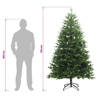 vidaXL Artificial Hinged Christmas Tree 210 cm PVC and Metal Green