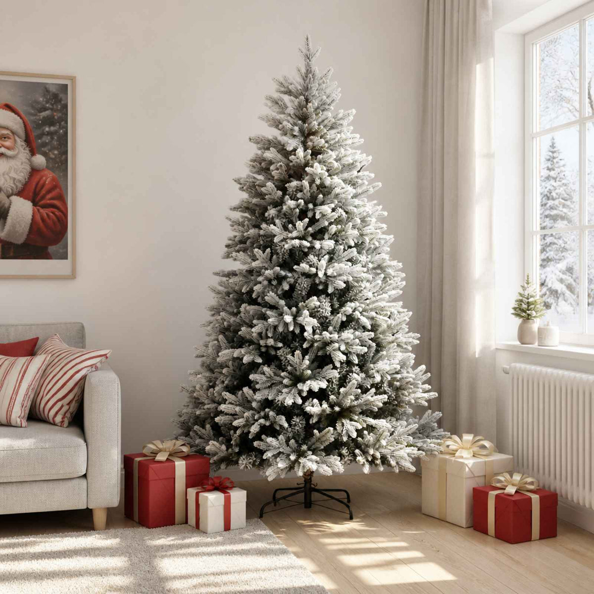 vidaXL Artificial Hinged Christmas Tree 180 cm PVC and Metal
