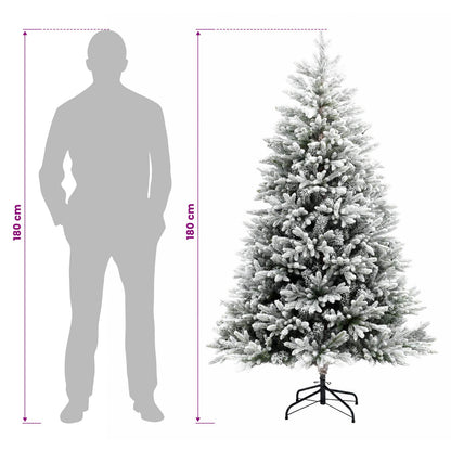 vidaXL Artificial Hinged Christmas Tree 180 cm PVC and Metal
