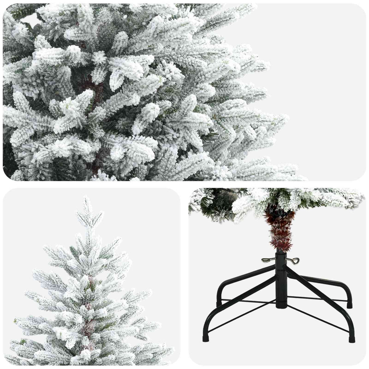 vidaXL Artificial Hinged Christmas Tree 210 cm PVC and Metal