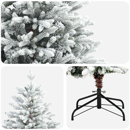 vidaXL Artificial Hinged Christmas Tree 210 cm PVC and Metal