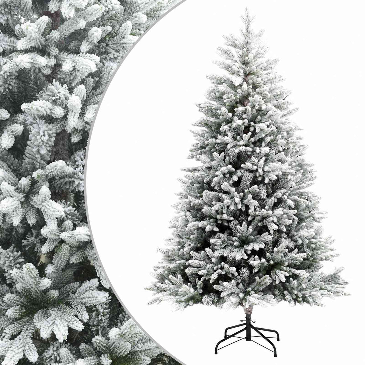 vidaXL Artificial Hinged Christmas Tree 210 cm PVC and Metal