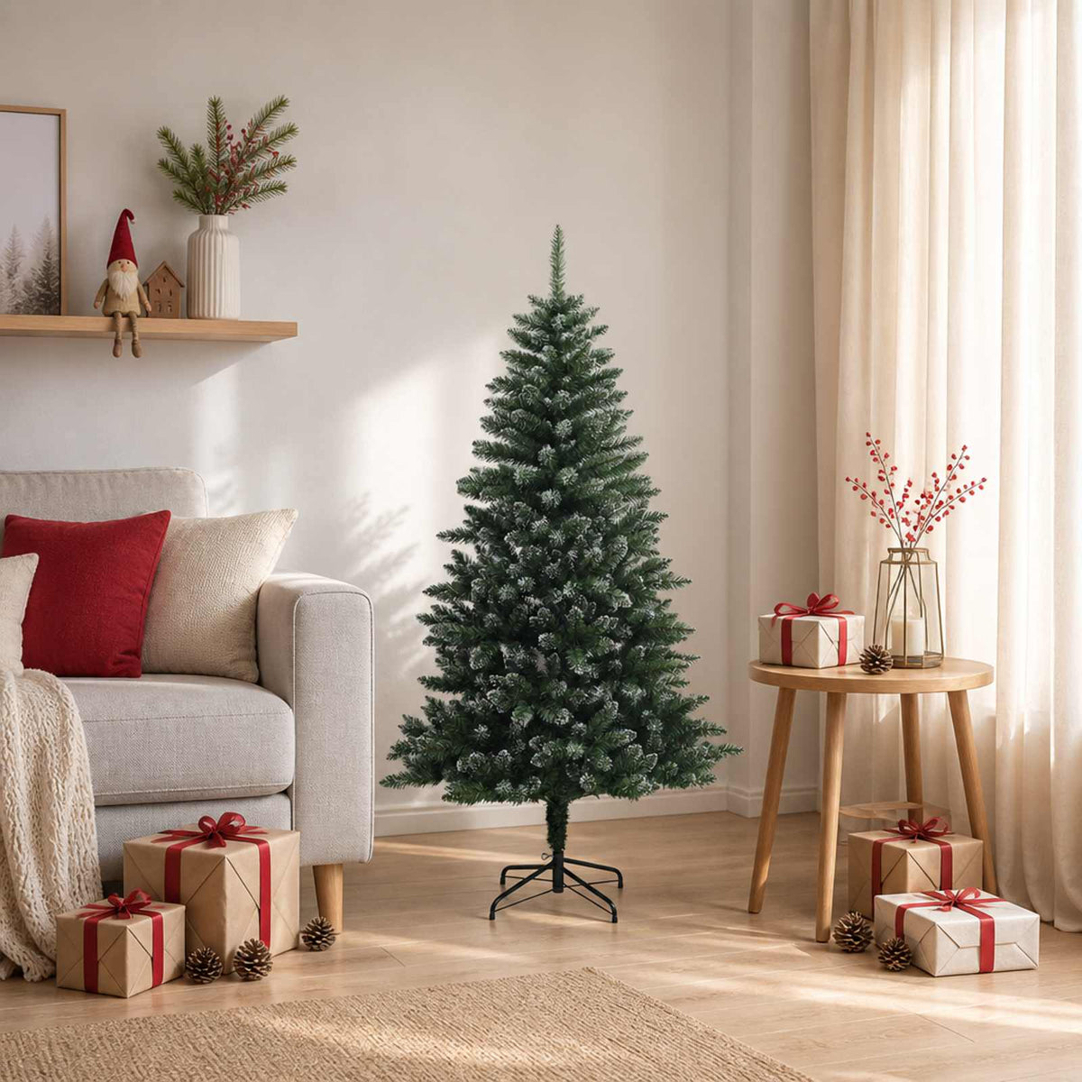 vidaXL Artificial Hinged Christmas Tree 120 cm PVC and Metal Frosted