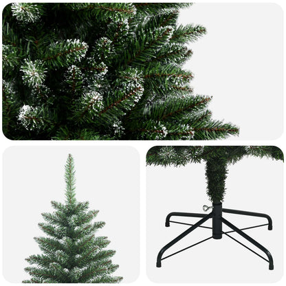 vidaXL Artificial Hinged Christmas Tree 180 cm PVC and Metal Frosted