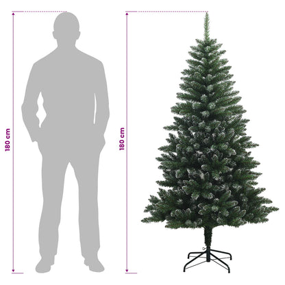 vidaXL Artificial Hinged Christmas Tree 180 cm PVC and Metal Frosted