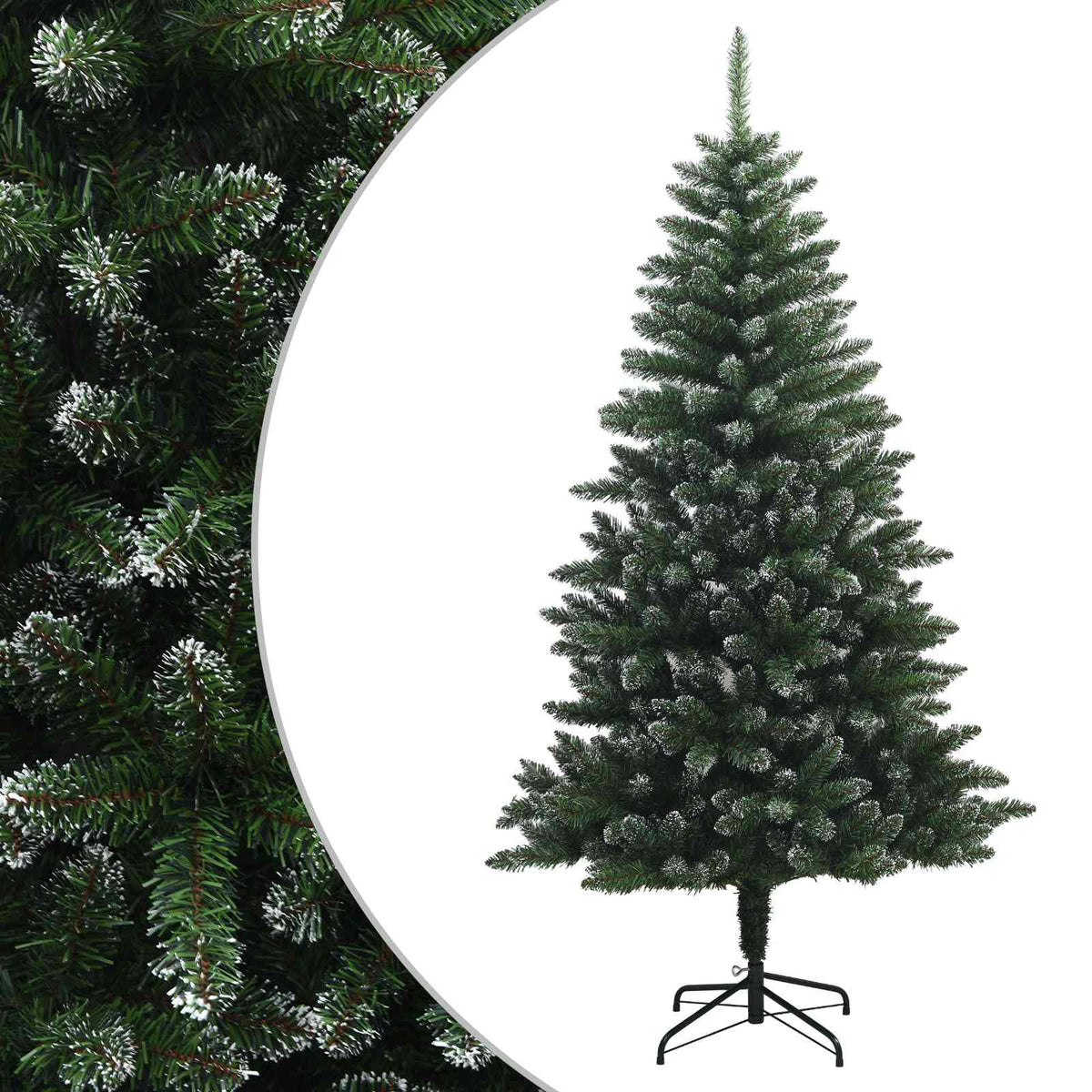 vidaXL Artificial Hinged Christmas Tree 210 cm PVC and Metal Frosted