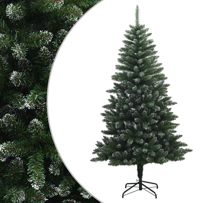 vidaXL Artificial Hinged Christmas Tree 210 cm PVC and Metal Frosted