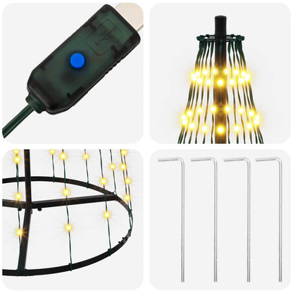 vidaXL LED Christmas Tree 165 cm 270 LEDs Warm White Steel Black