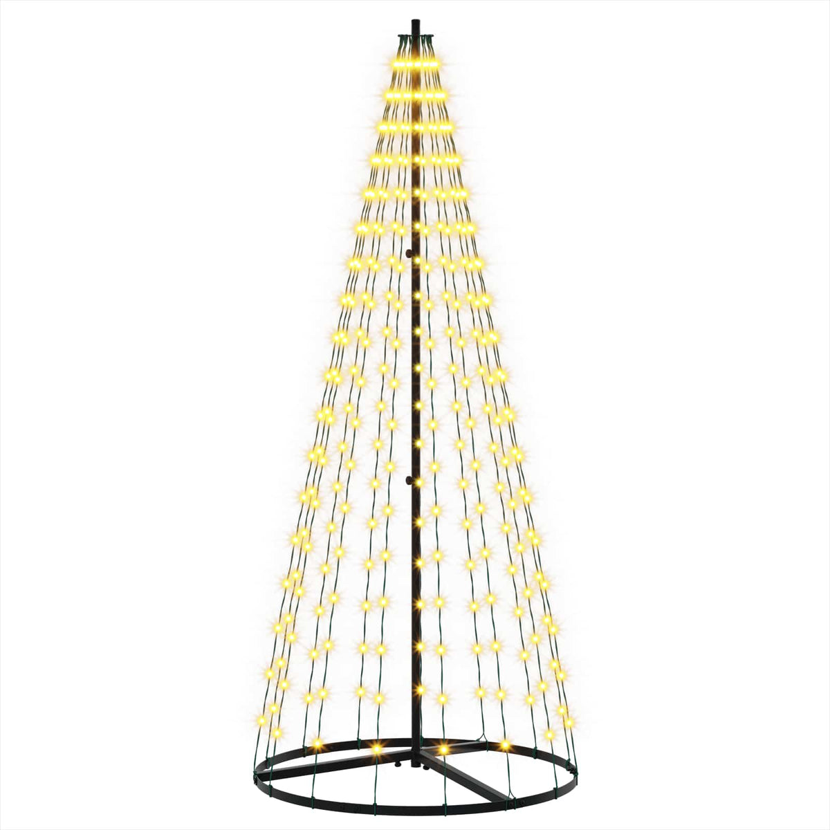 vidaXL LED Christmas Tree 165 cm 270 LEDs Warm White Steel Black
