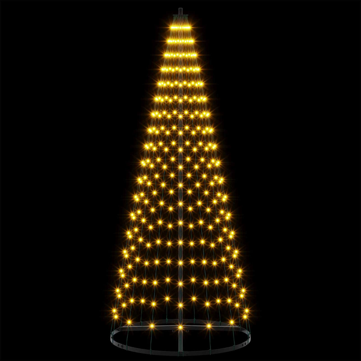 vidaXL LED Christmas Tree 165 cm 270 LEDs Warm White Steel Black