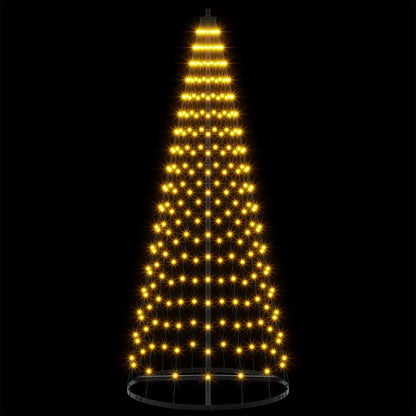 vidaXL LED Christmas Tree 165 cm 270 LEDs Warm White Steel Black