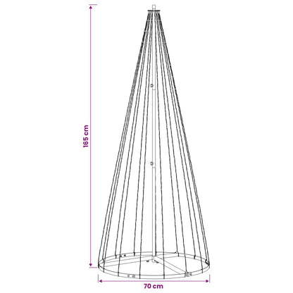 vidaXL LED Christmas Tree 165 cm 270 LEDs Warm White Steel Black