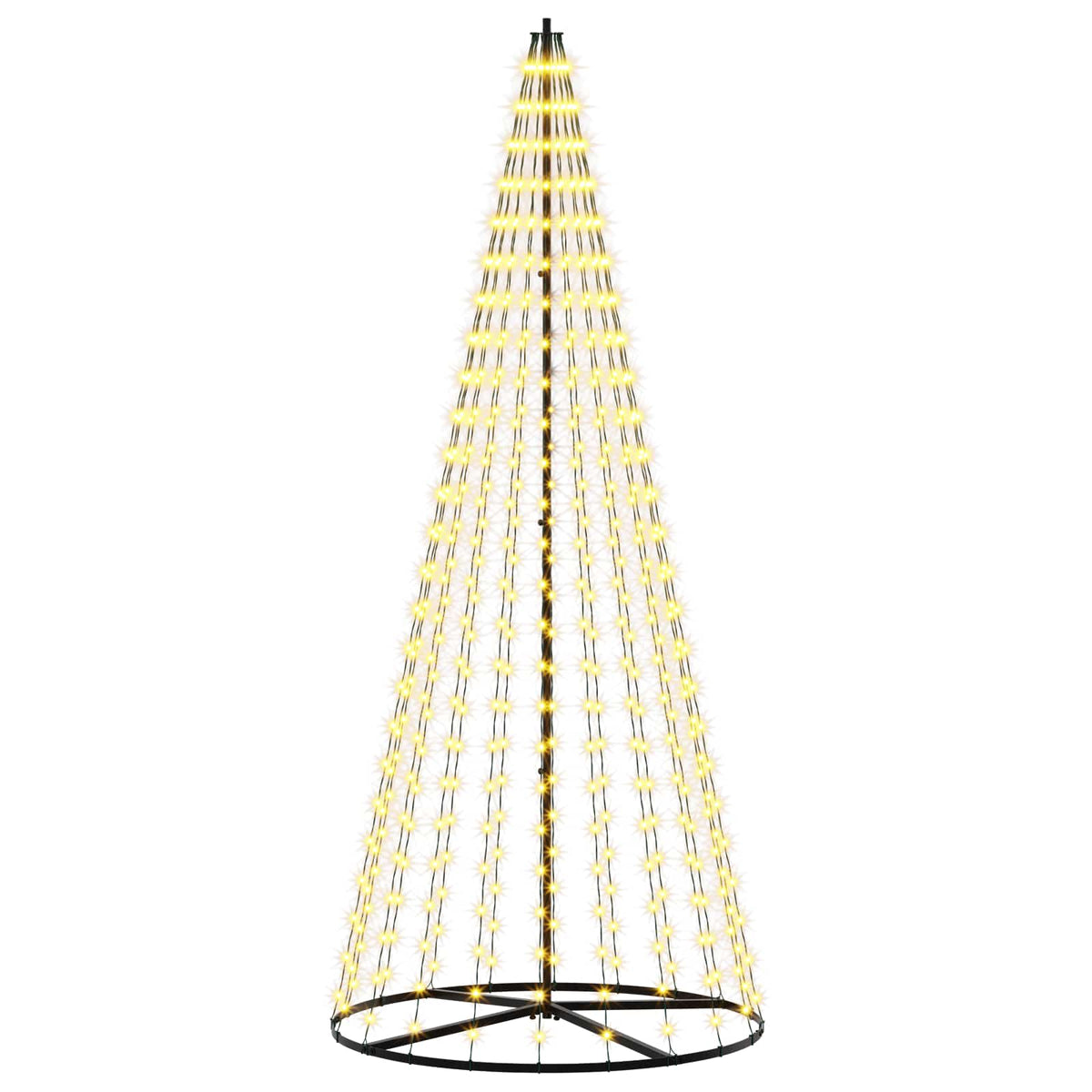 vidaXL LED Christmas Tree 235 cm 500 LEDs Warm White Steel Black