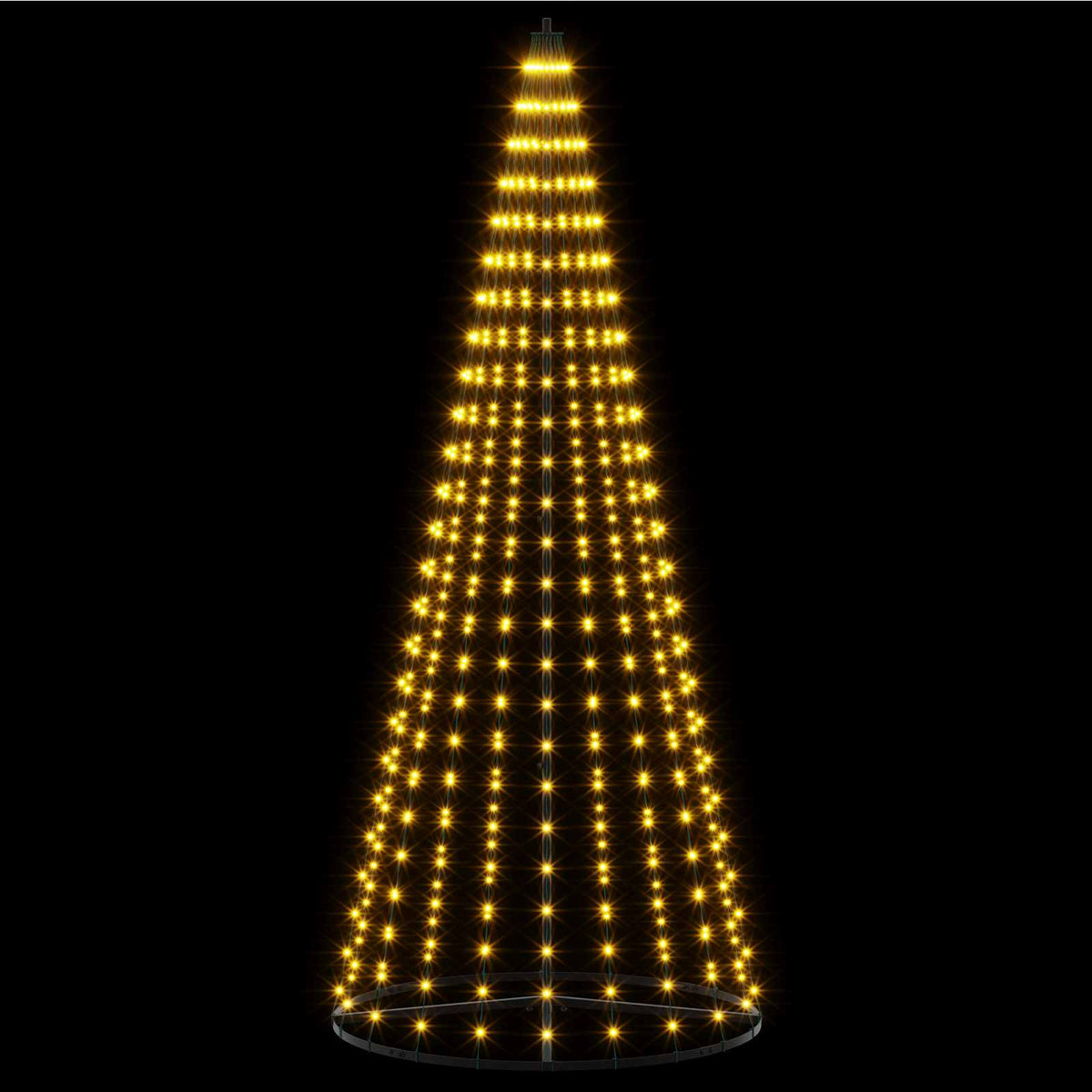 vidaXL LED Christmas Tree 235 cm 500 LEDs Warm White Steel Black