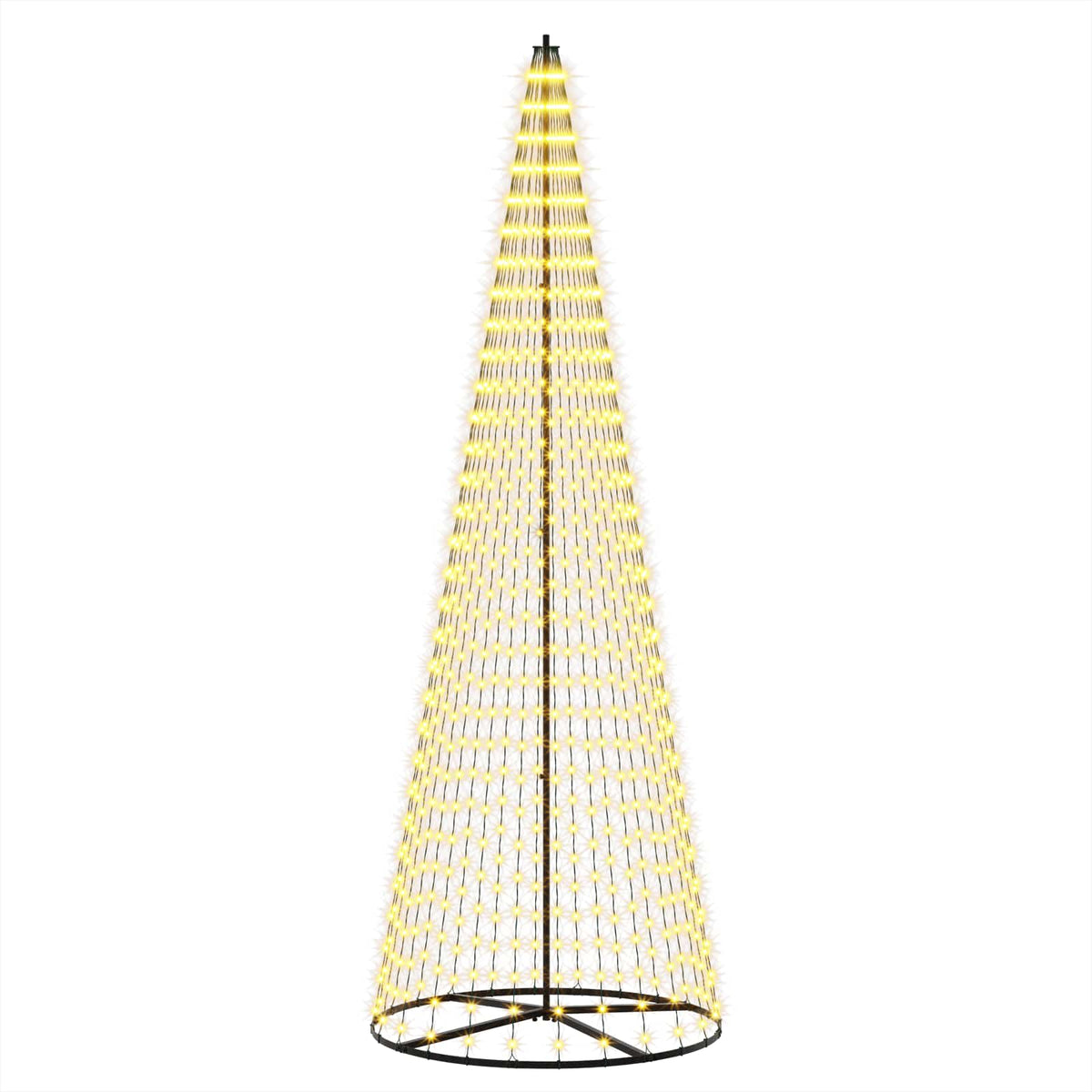vidaXL LED Christmas Tree 285 cm 744 LEDs Warm White Steel Black
