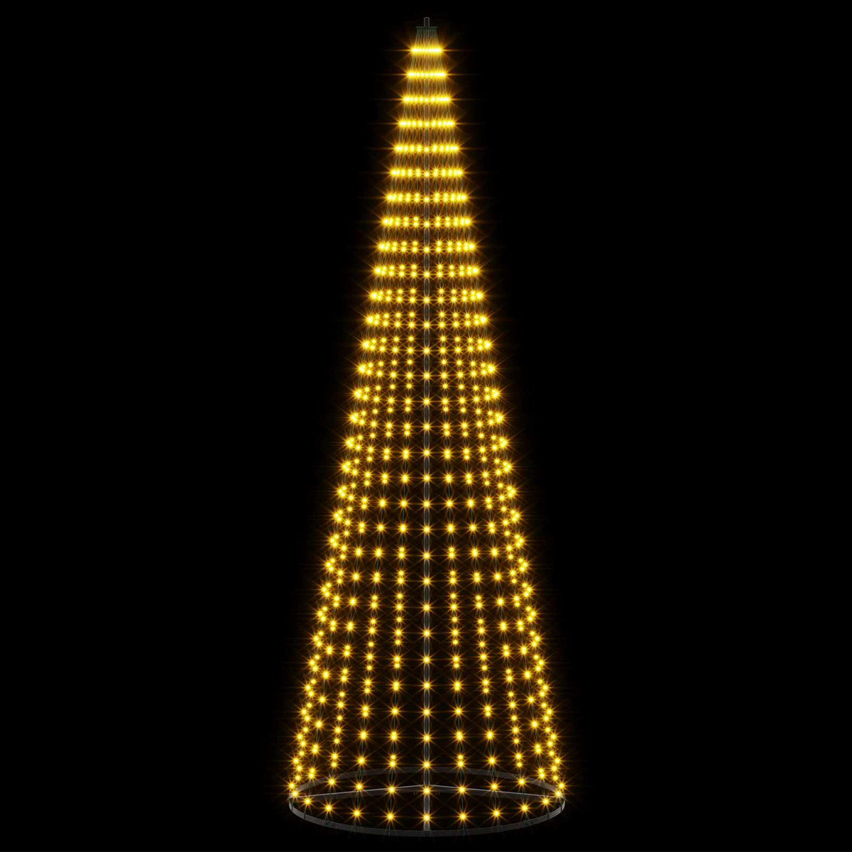 vidaXL LED Christmas Tree 285 cm 744 LEDs Warm White Steel Black