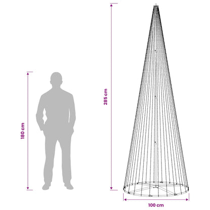 vidaXL LED Christmas Tree 285 cm 744 LEDs Warm White Steel Black