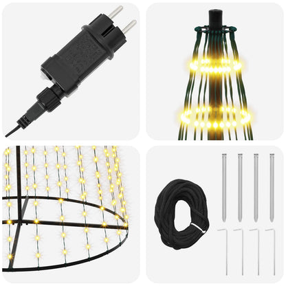 vidaXL LED Christmas Tree 385 cm 1148 LEDs Warm White Steel Black