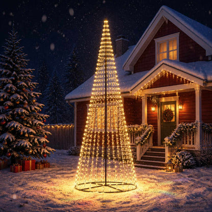 vidaXL LED Christmas Tree 385 cm 1148 LEDs Warm White Steel Black