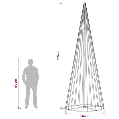 vidaXL LED Christmas Tree 385 cm 1148 LEDs Warm White Steel Black