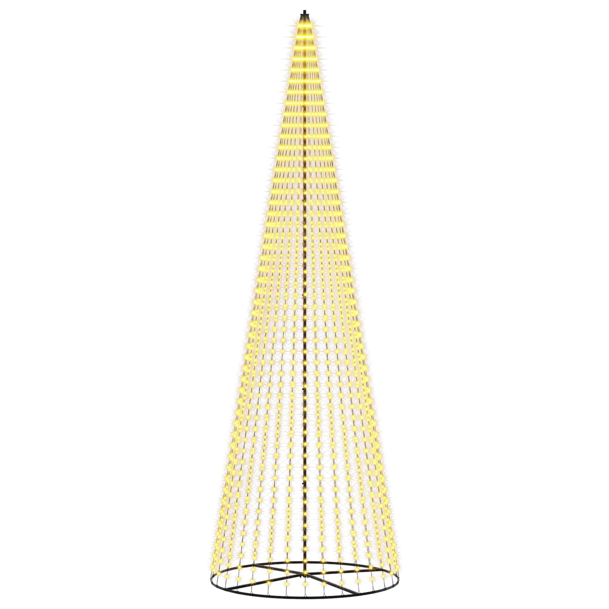vidaXL LED Christmas Tree 485 cm 1632 LEDs Warm White Steel Black