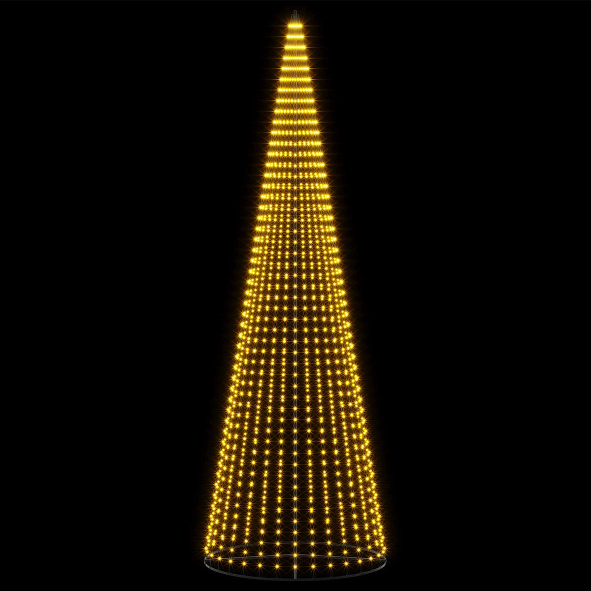 vidaXL LED Christmas Tree 485 cm 1632 LEDs Warm White Steel Black