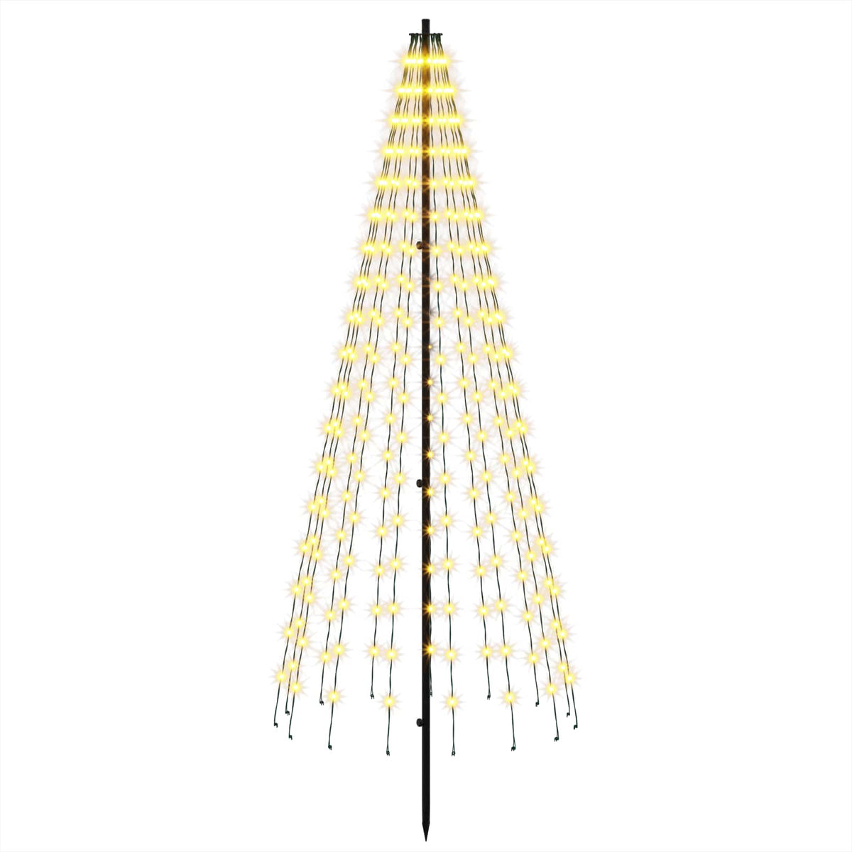 vidaXL LED Christmas Tree 165 cm 270 LEDs Warm White Steel Black