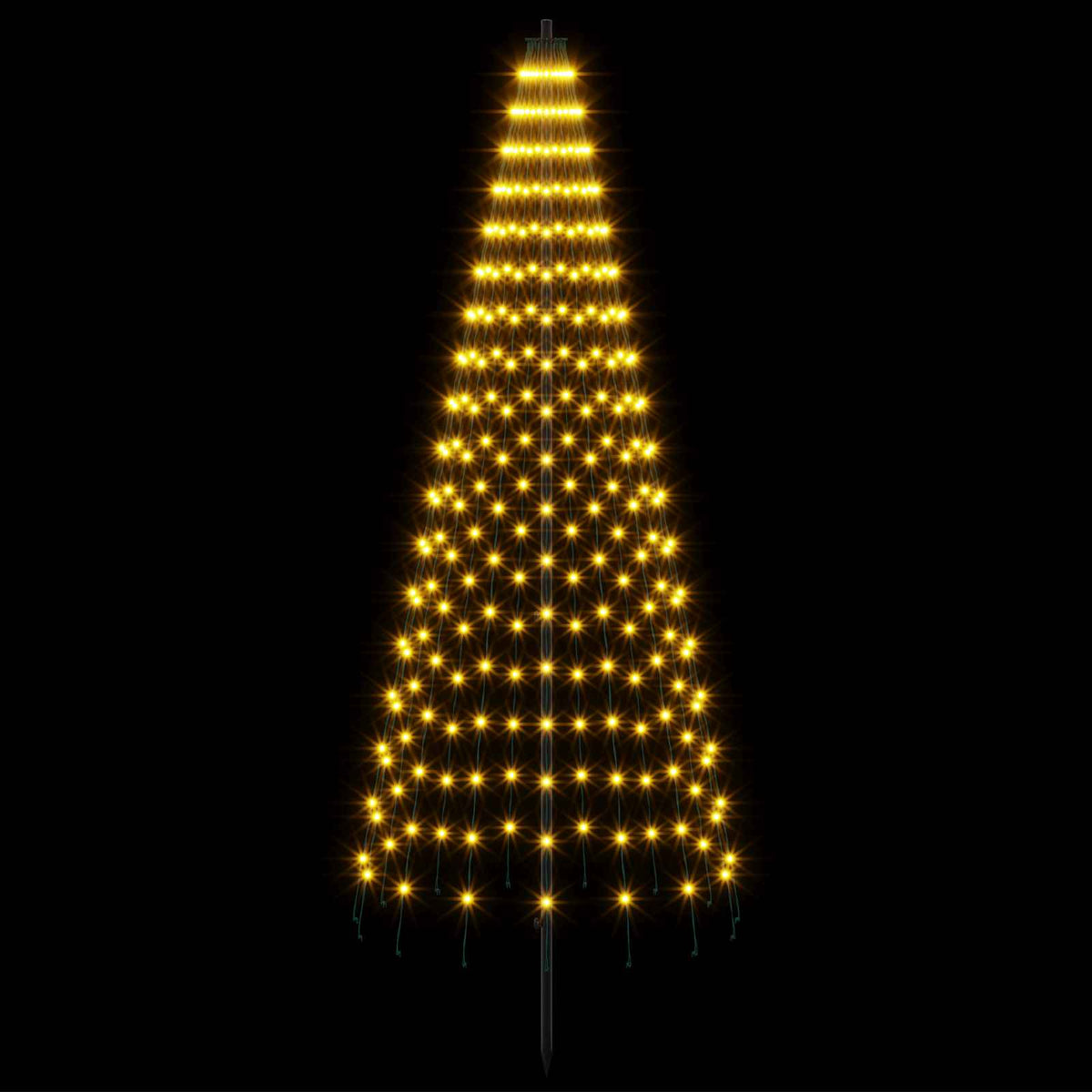 vidaXL LED Christmas Tree 165 cm 270 LEDs Warm White Steel Black