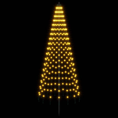 vidaXL LED Christmas Tree 165 cm 270 LEDs Warm White Steel Black