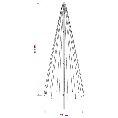 vidaXL LED Christmas Tree 165 cm 270 LEDs Warm White Steel Black