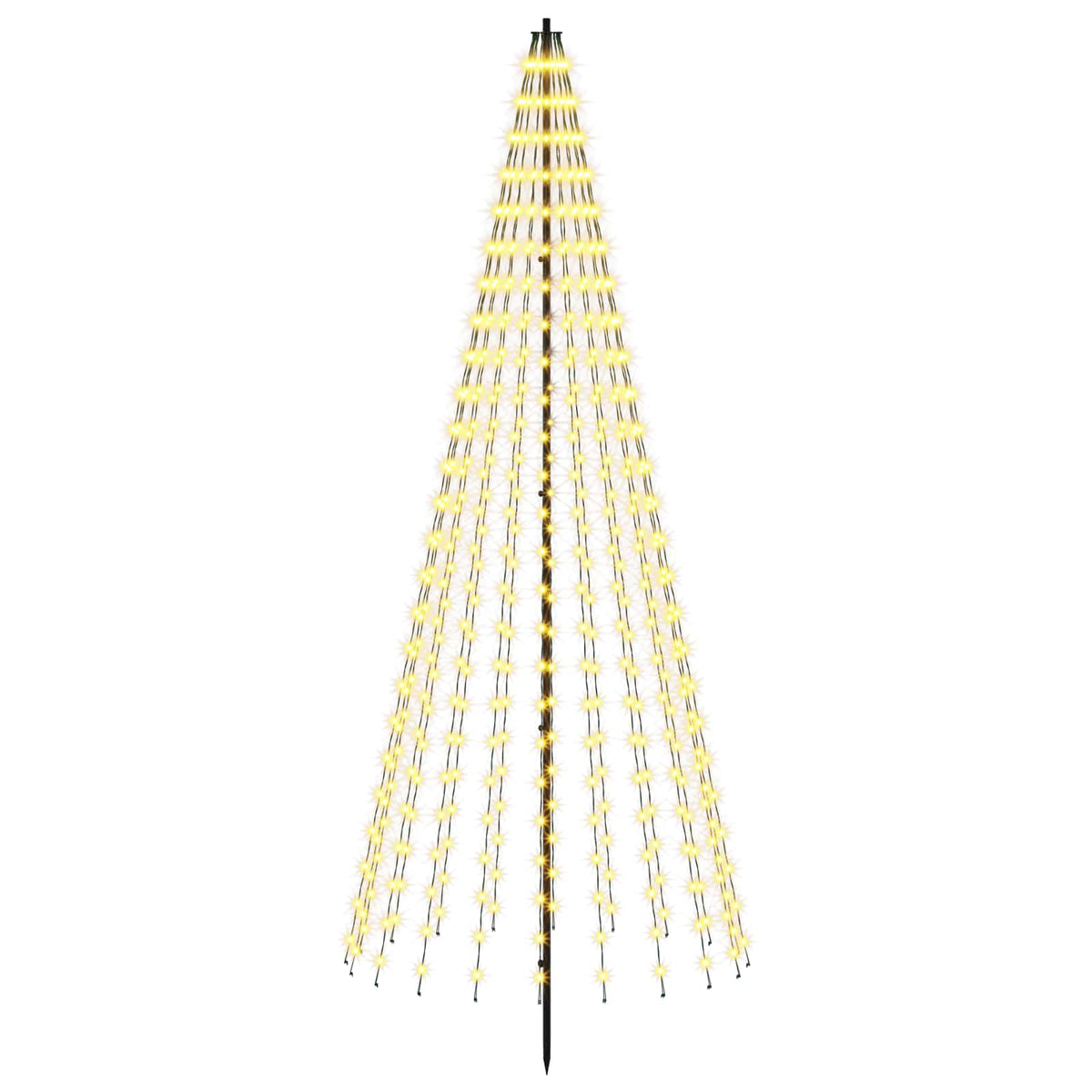 vidaXL LED Christmas Tree 235 cm 500 LEDs Warm White Steel Black