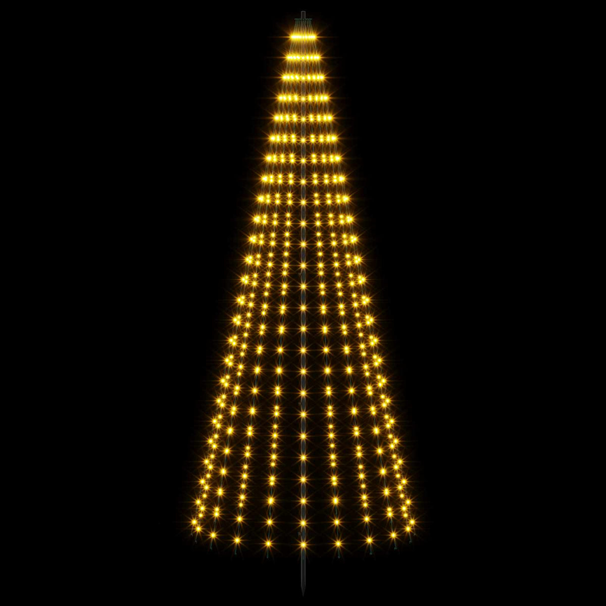 vidaXL LED Christmas Tree 235 cm 500 LEDs Warm White Steel Black