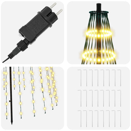 vidaXL LED Christmas Tree 285 cm 744 LEDs Warm White Steel Black