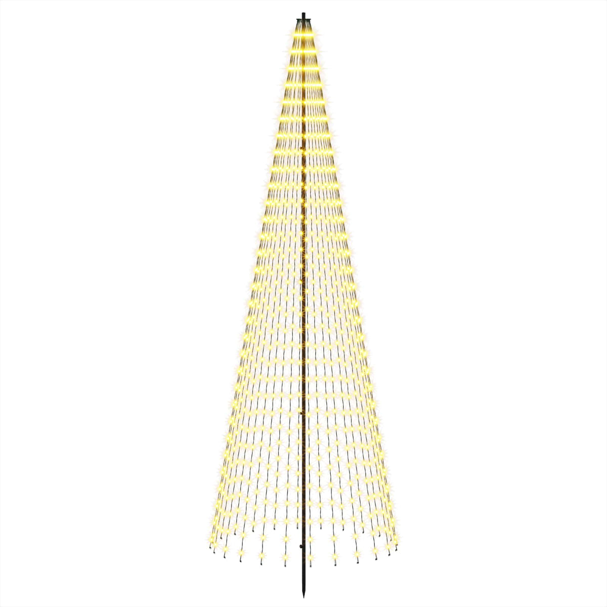 vidaXL LED Christmas Tree 285 cm 744 LEDs Warm White Steel Black