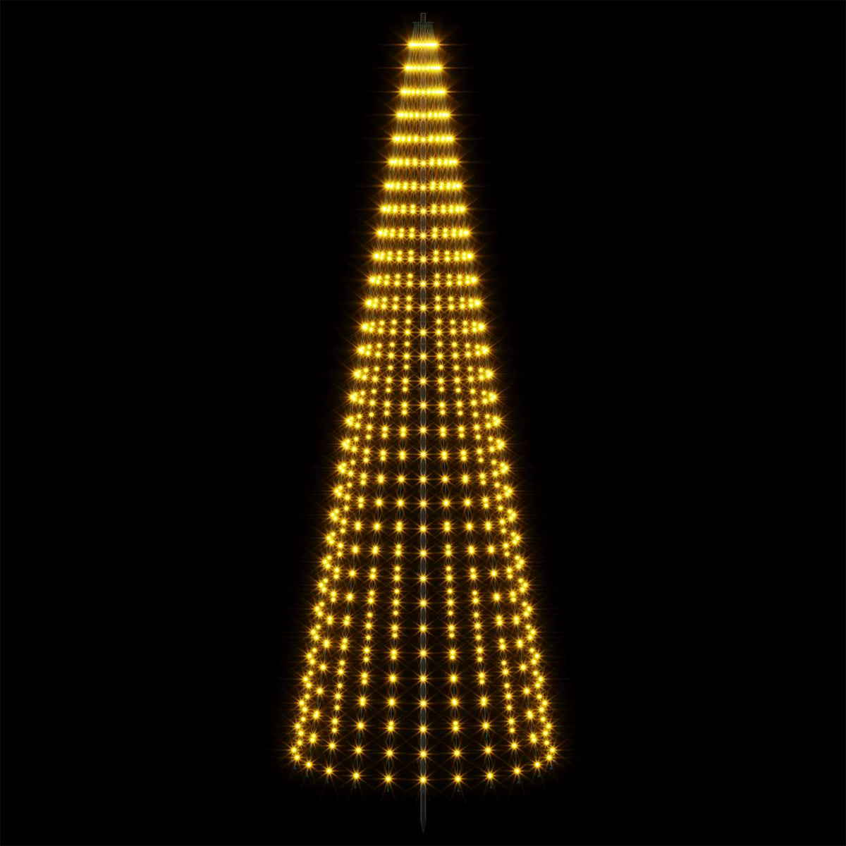vidaXL LED Christmas Tree 285 cm 744 LEDs Warm White Steel Black