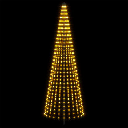 vidaXL LED Christmas Tree 285 cm 744 LEDs Warm White Steel Black