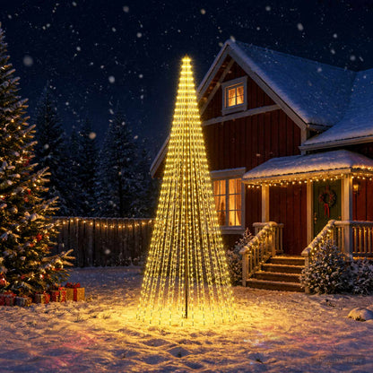 vidaXL LED Christmas Tree 385 cm 1148 LEDs Warm White Steel Black