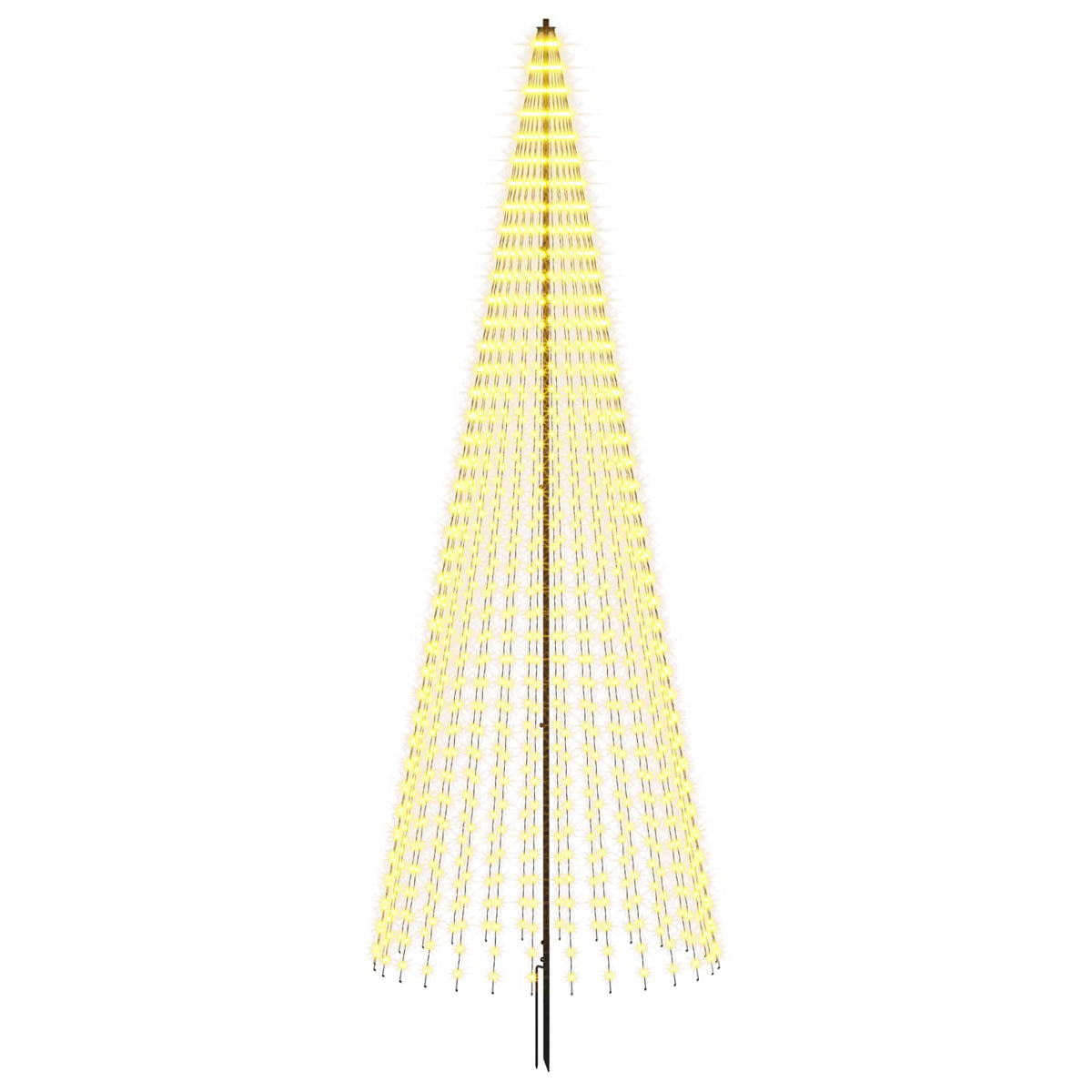 vidaXL LED Christmas Tree 385 cm 1148 LEDs Warm White Steel Black
